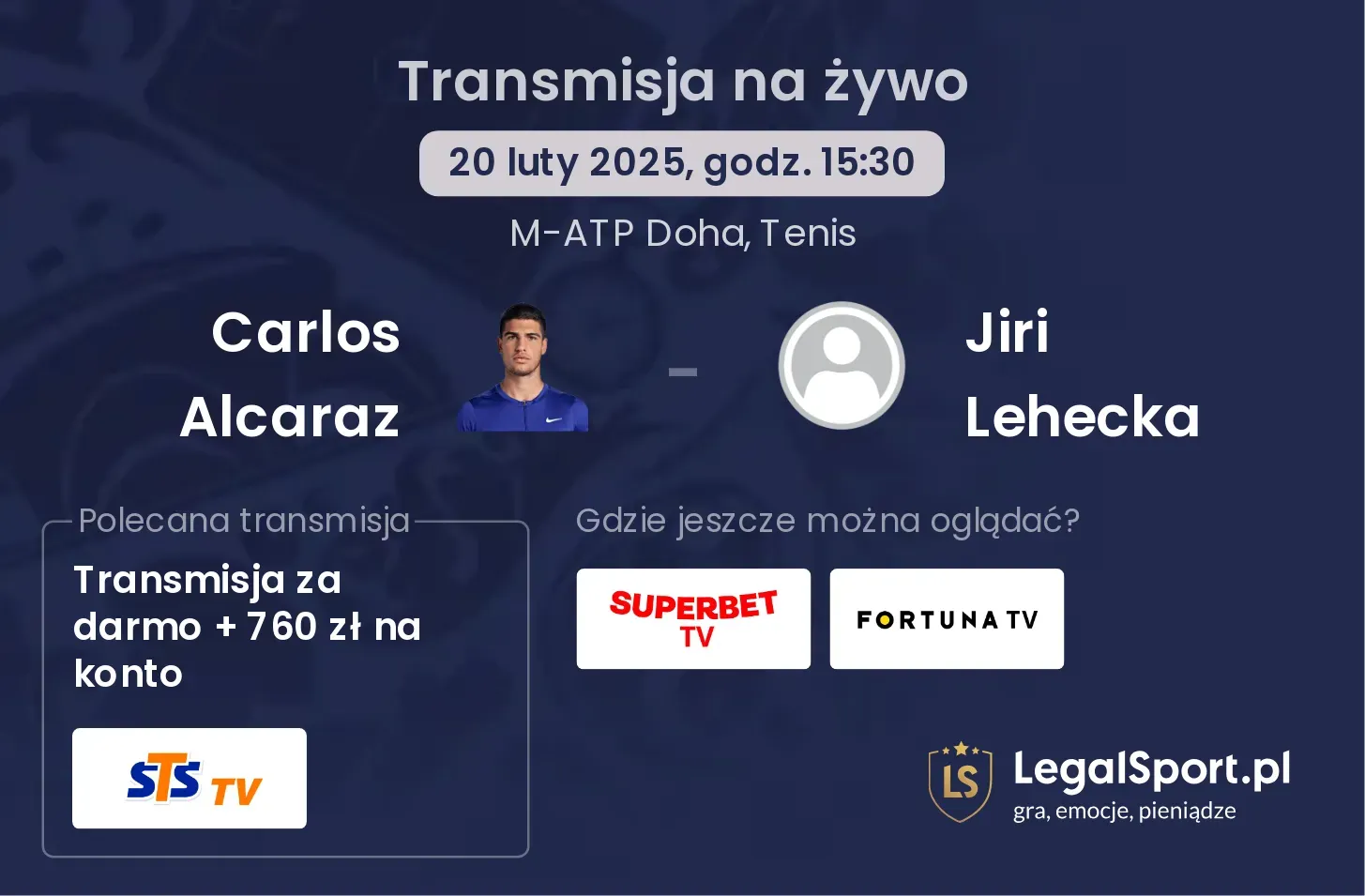 Carlos Alcaraz - Jiri Lehecka gdzie oglądać?