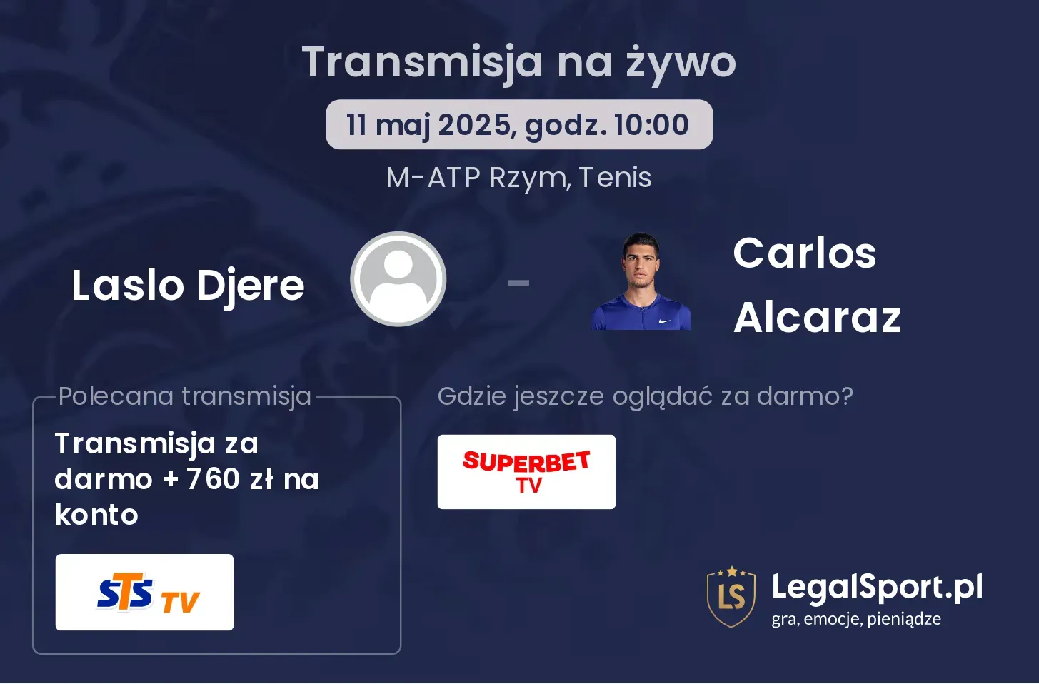 Laslo Djere - Carlos Alcaraz gdzie oglądać?