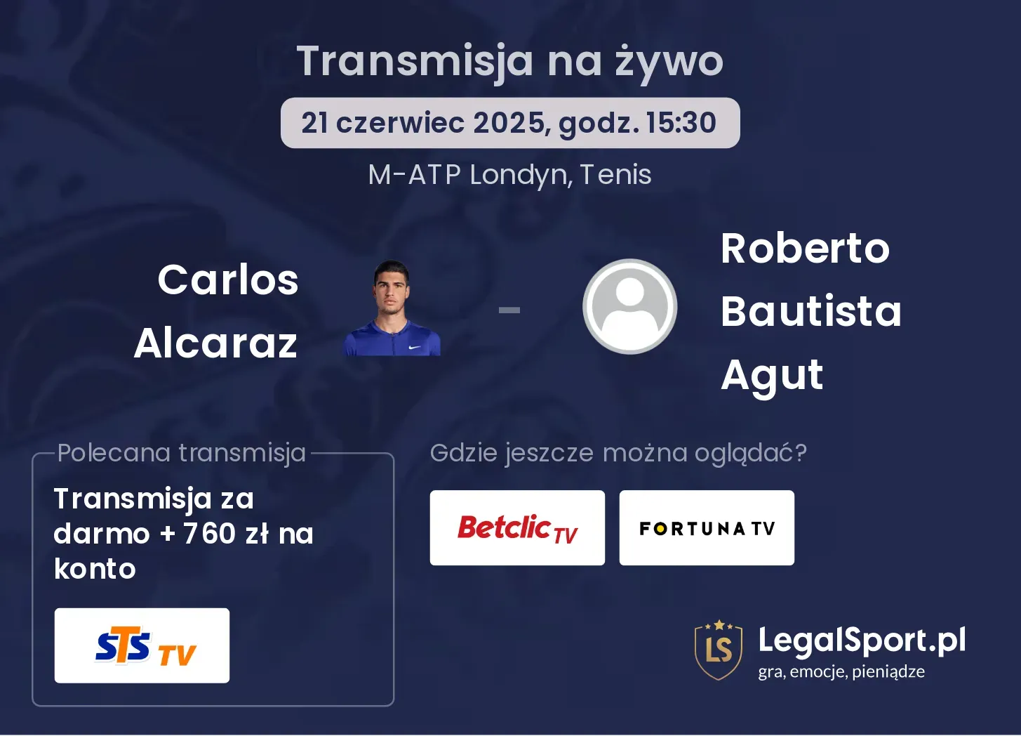 Carlos Alcaraz - Roberto Bautista Agut gdzie oglądać?