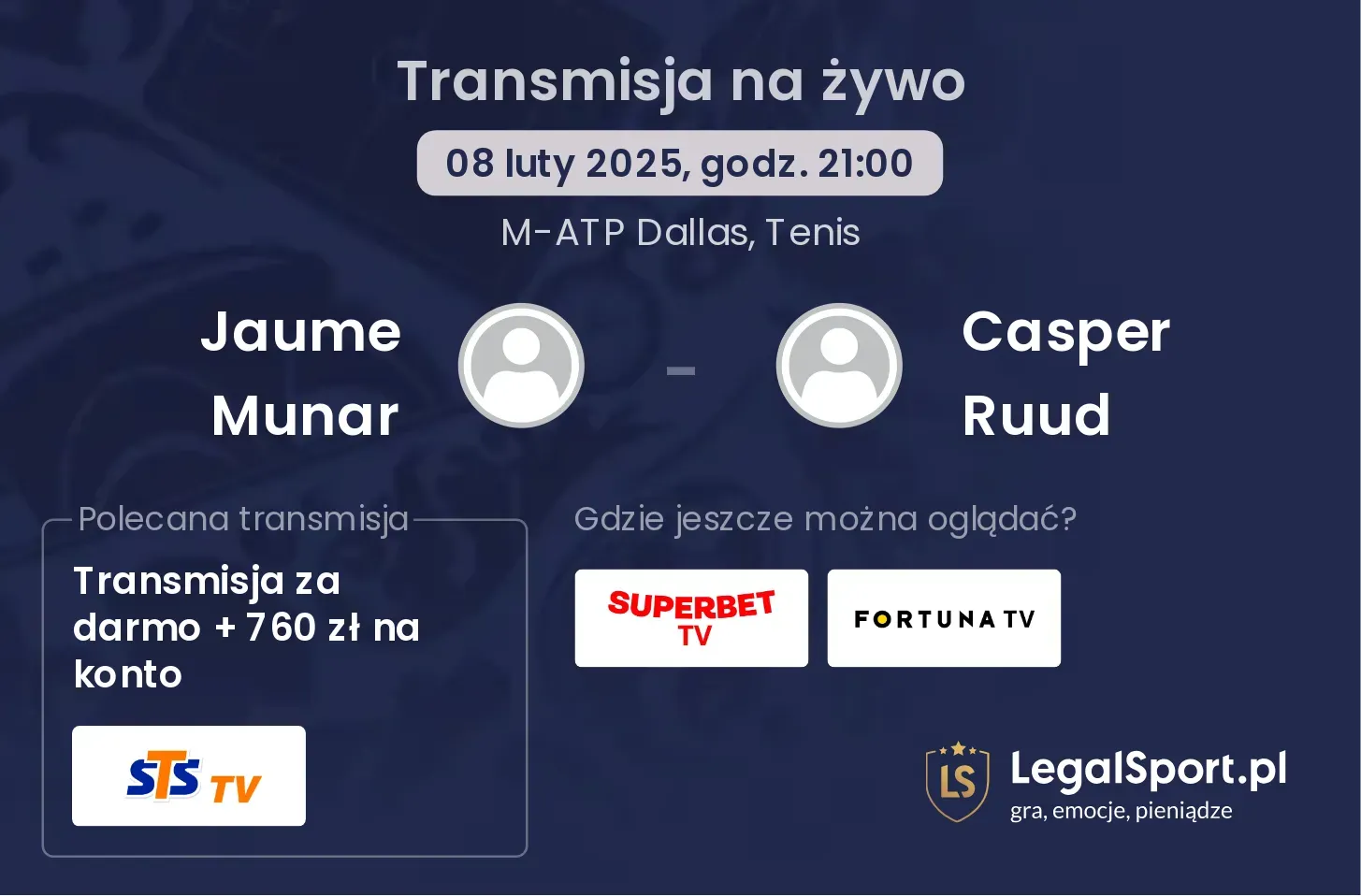 Jaume Munar - Casper Ruud gdzie oglądać?