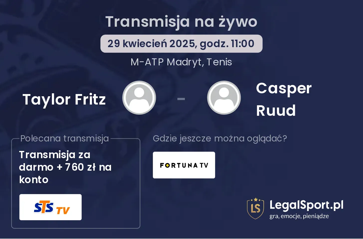 Taylor Fritz - Casper Ruud gdzie oglądać?