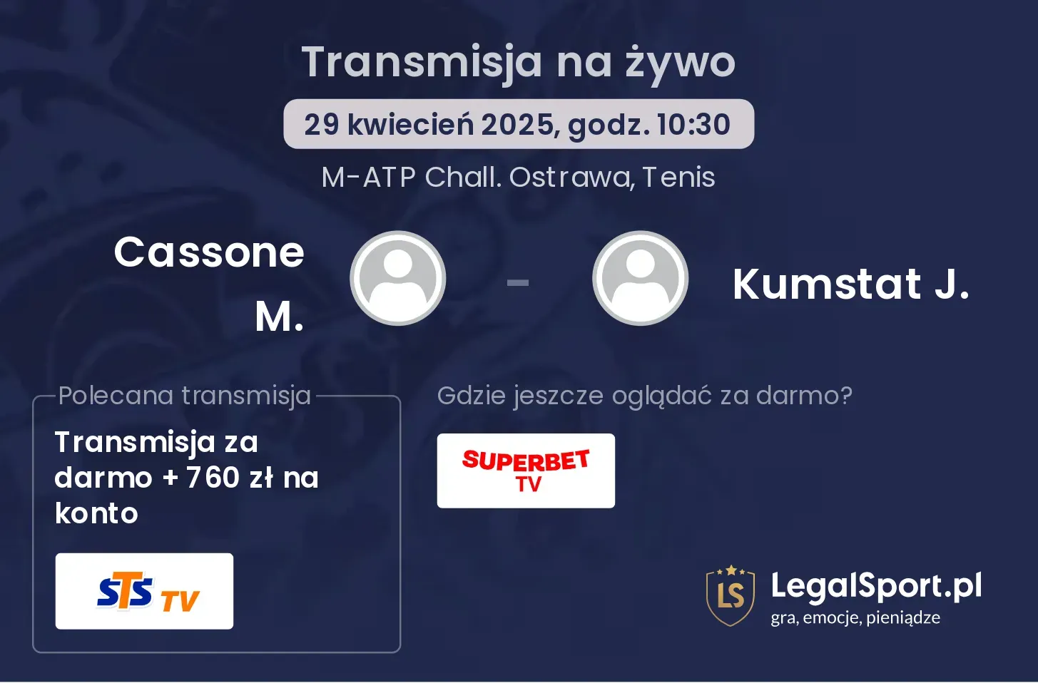 Cassone M. - Kumstat J. gdzie oglądać?