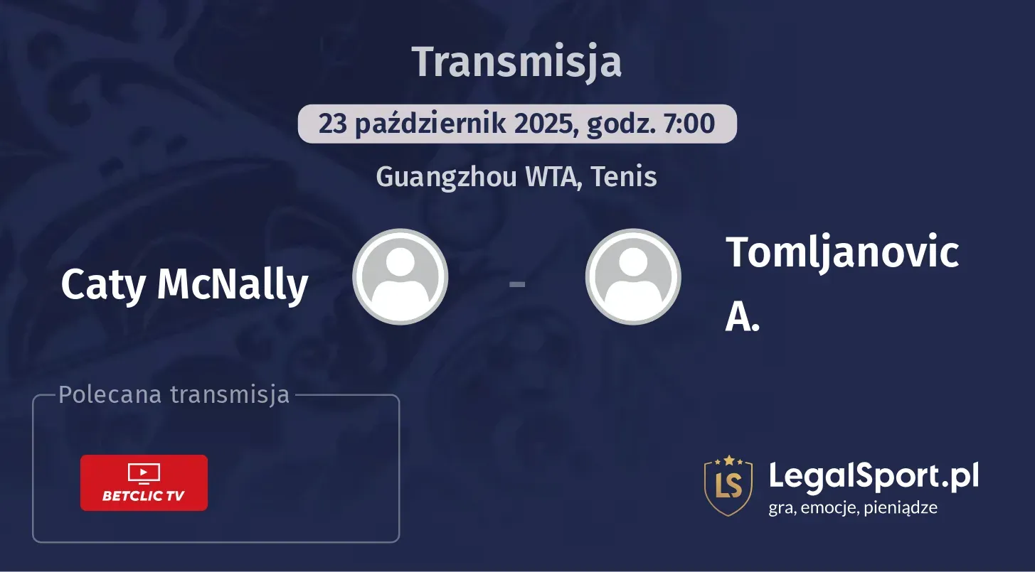 Caty McNally - Tomljanovic A. gdzie oglądać?