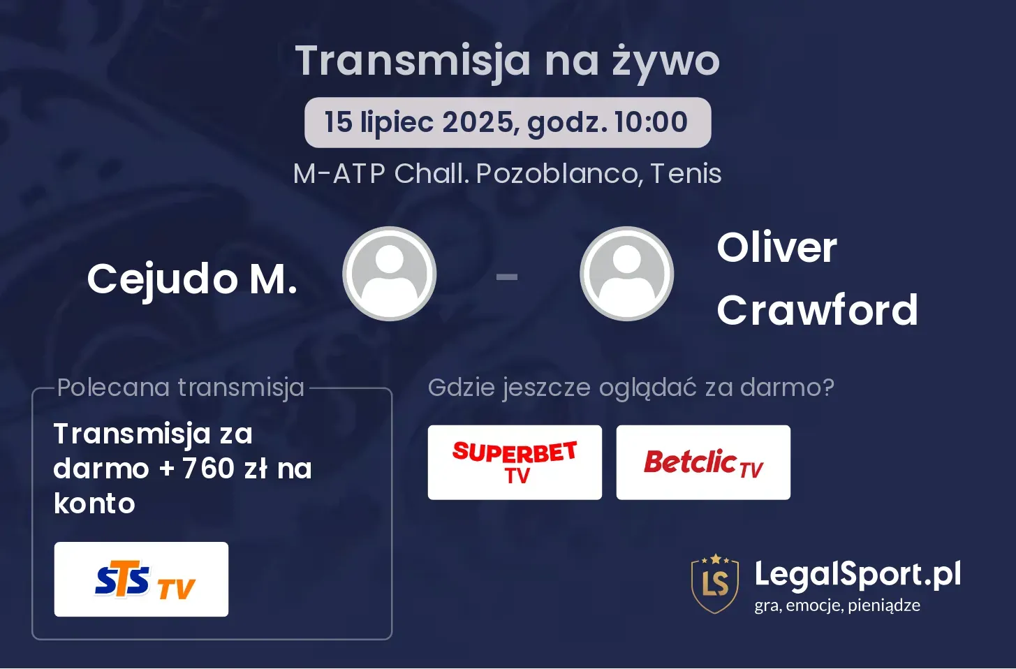 Cejudo M. - Oliver Crawford gdzie oglądać?