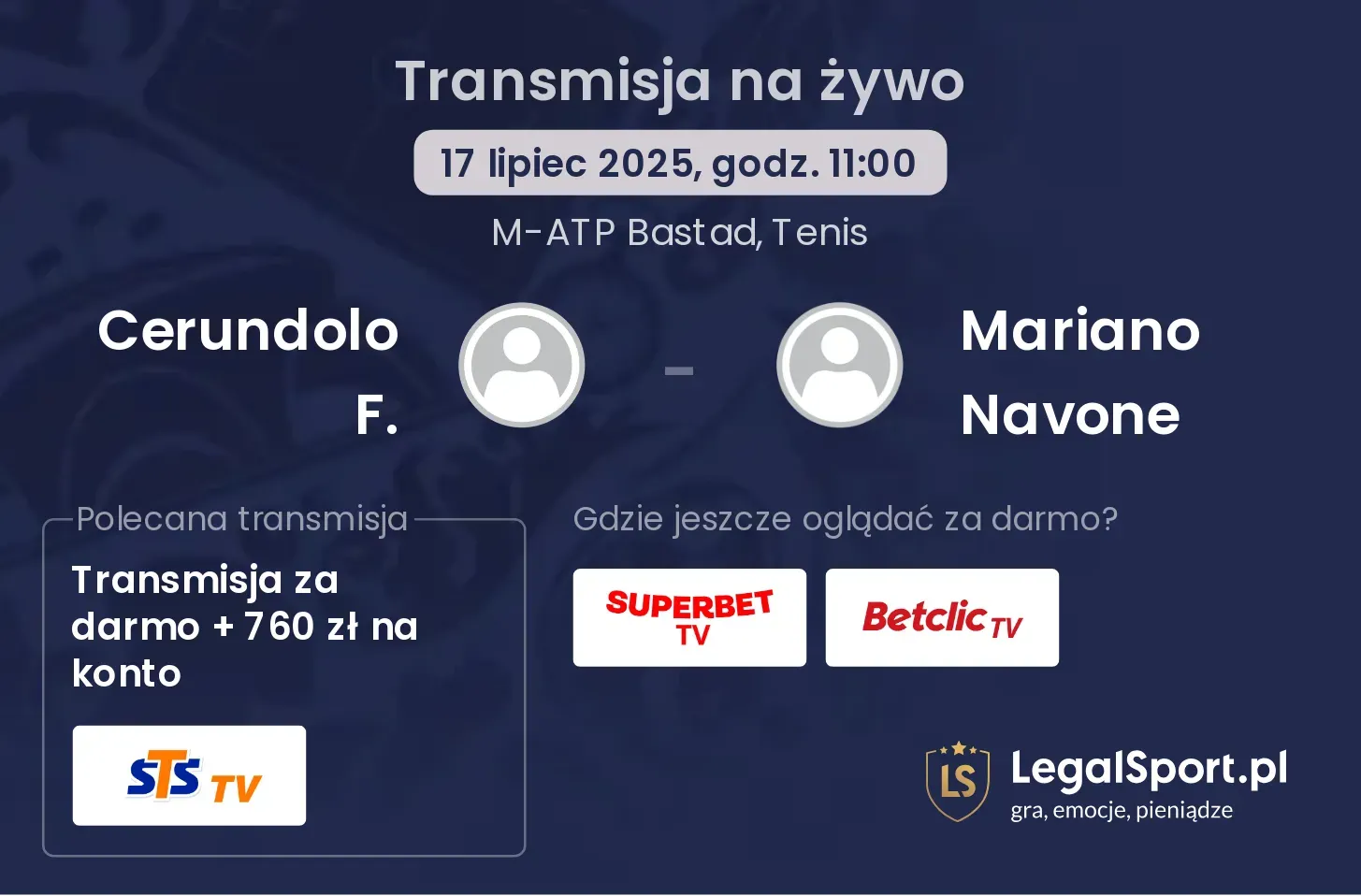 Cerundolo F. - Mariano Navone gdzie oglądać?
