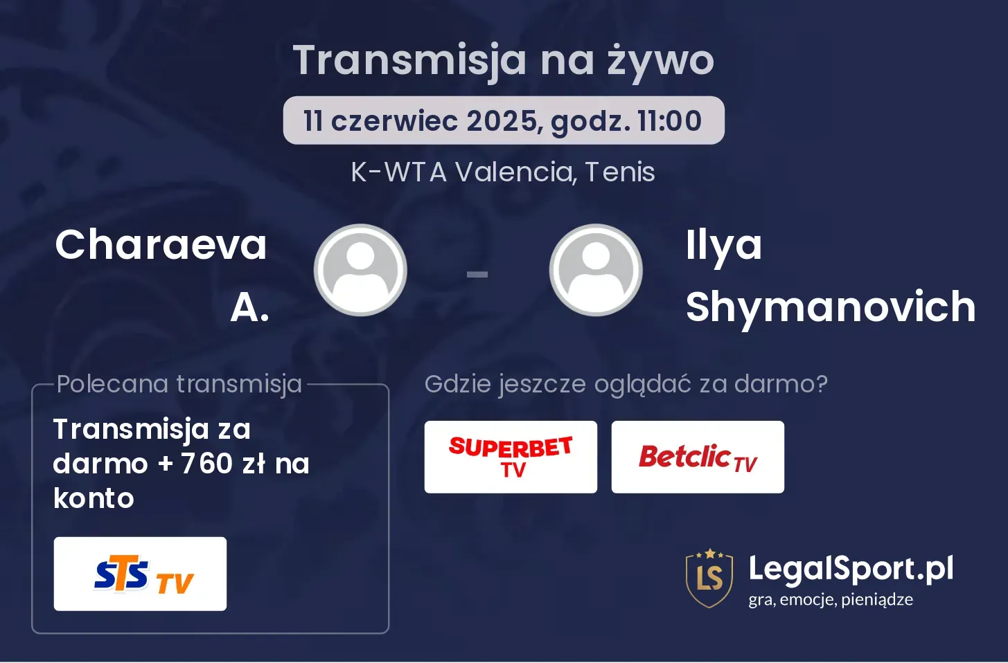 Charaeva A. - Ilya Shymanovich gdzie oglądać transmisję?