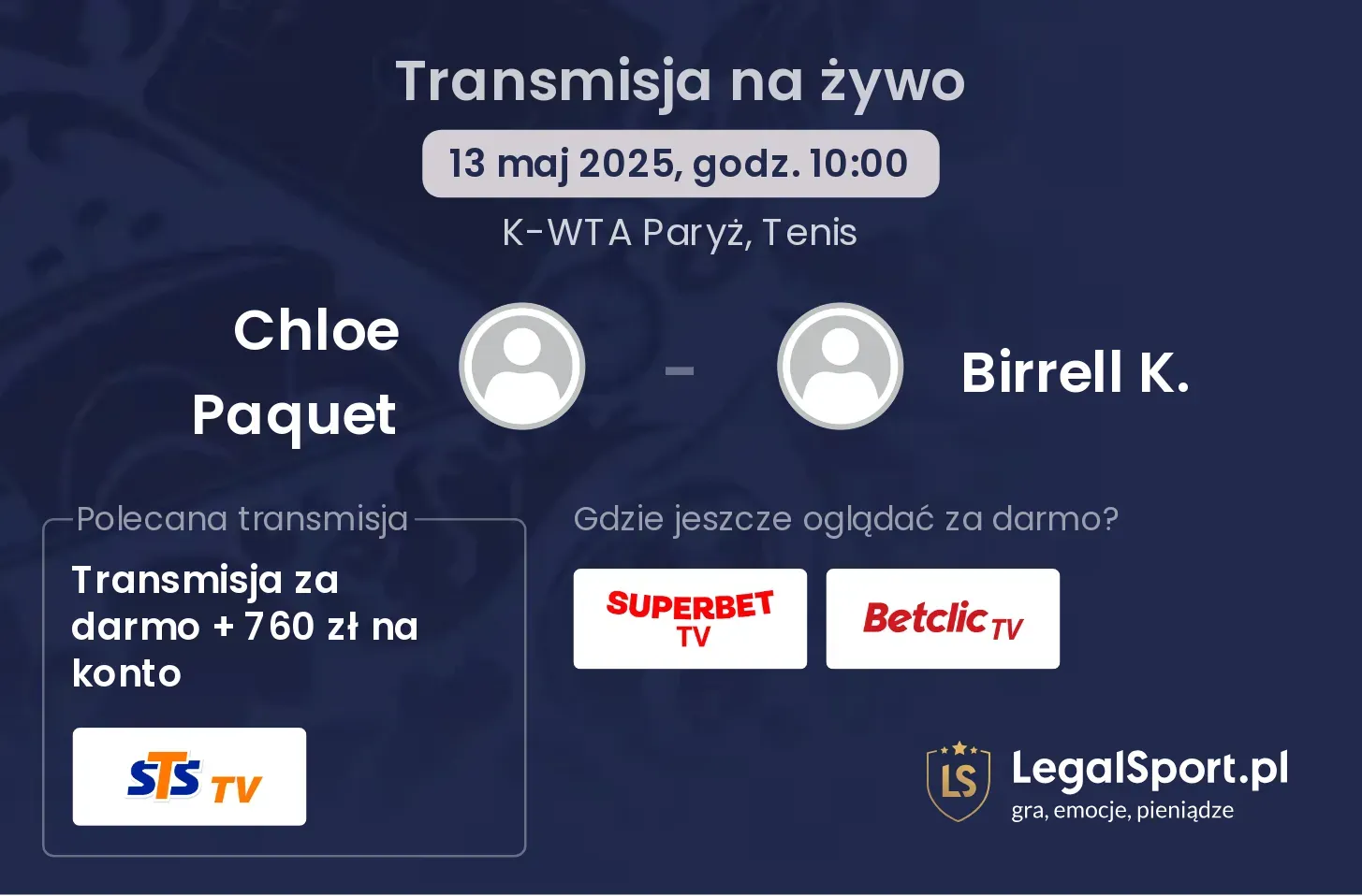 Chloe Paquet - Birrell K. transmisja na żywo