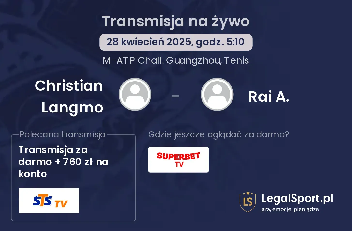 Christian Langmo - Rai A. gdzie oglądać transmisję?