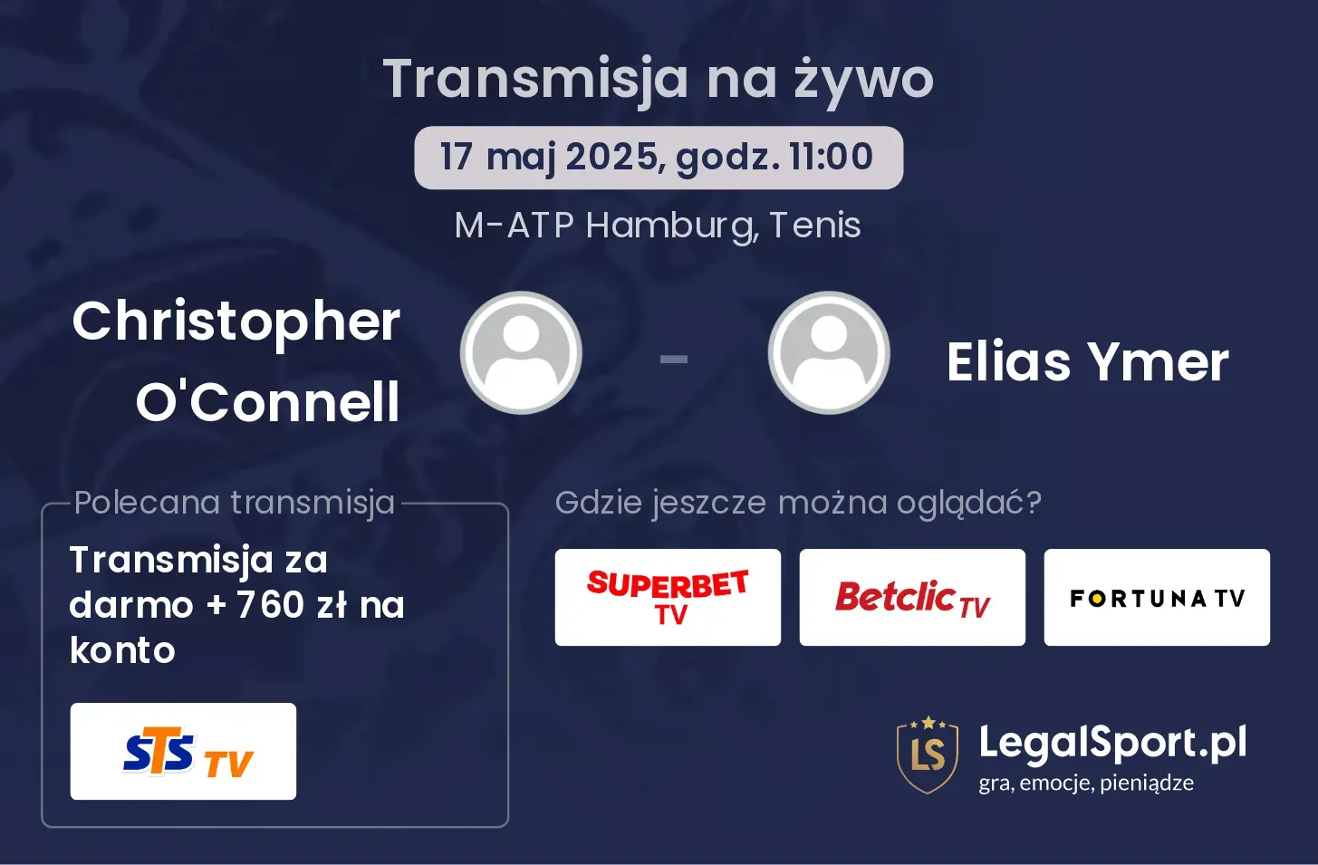Christopher O'Connell - Elias Ymer gdzie oglądać transmisję?