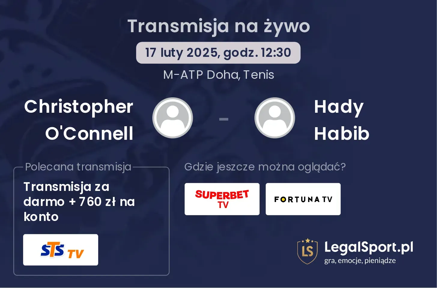 Christopher O'Connell - Hady Habib gdzie oglądać transmisję?