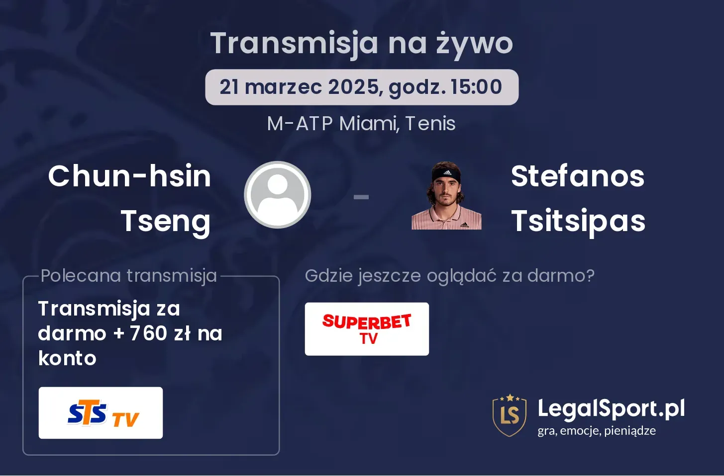 Chun-hsin Tseng - Stefanos Tsitsipas gdzie oglądać transmisję?