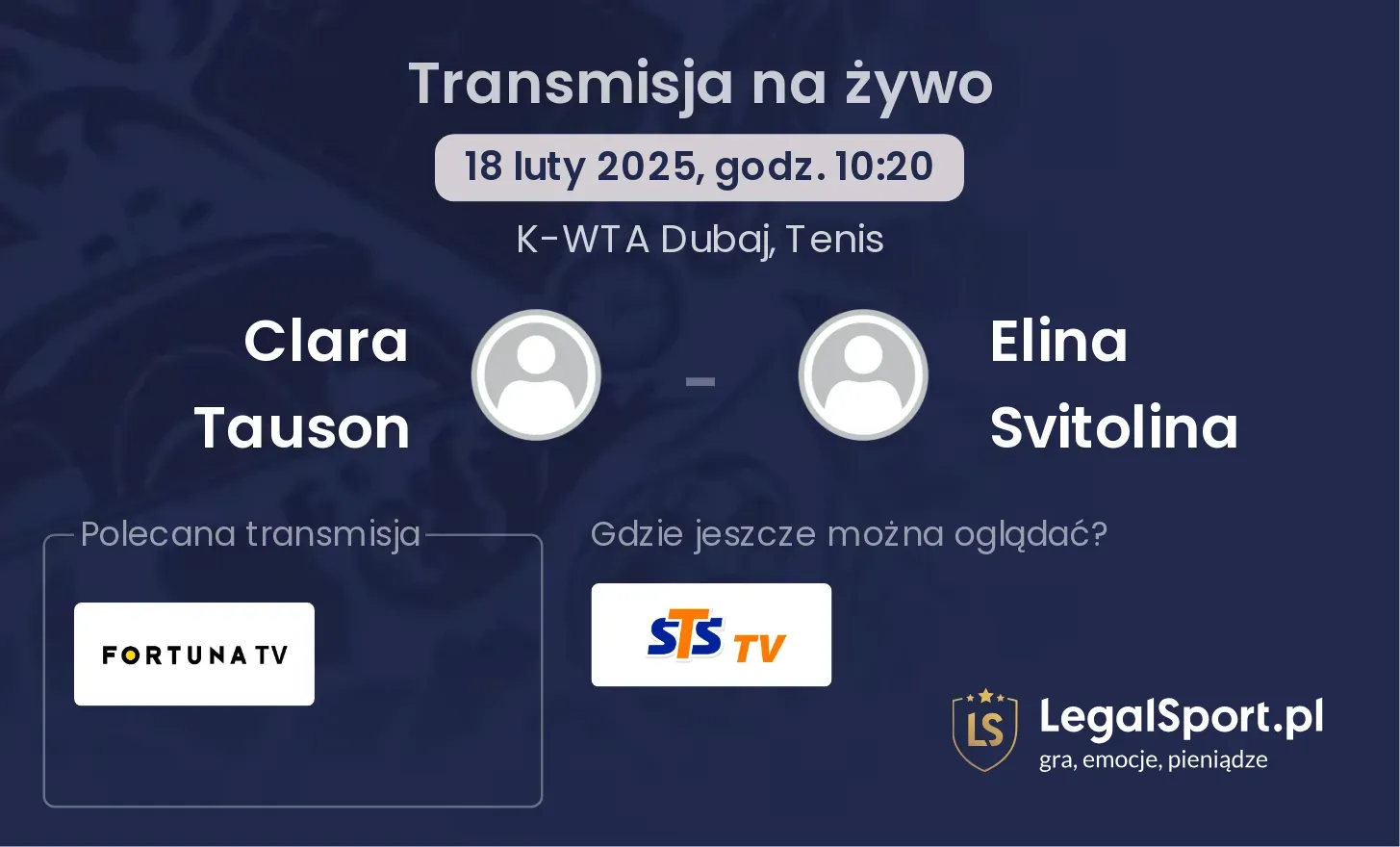 Clara Tauson - Elina Svitolina gdzie oglądać?
