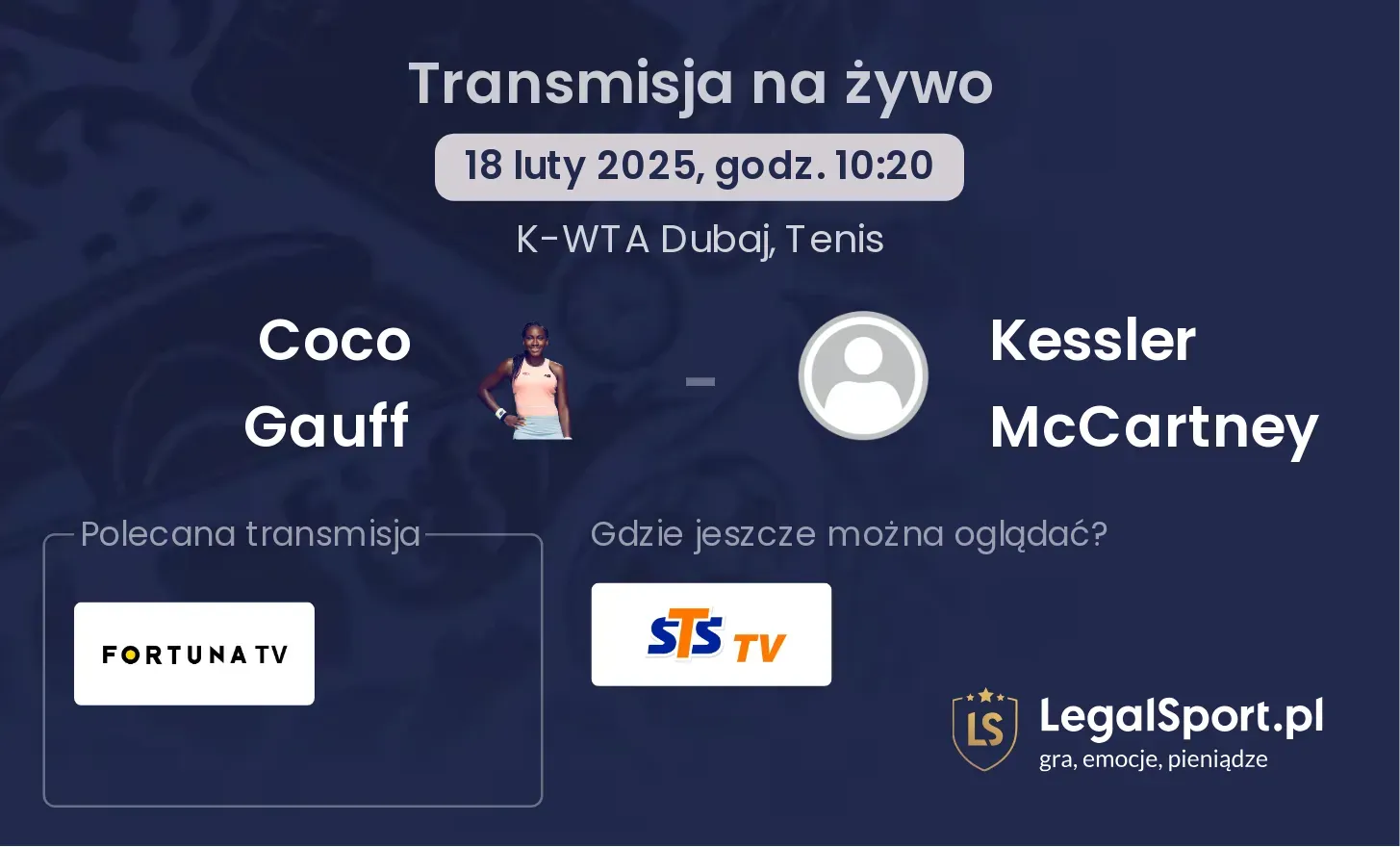 Coco Gauff - Kessler McCartney gdzie oglądać?
