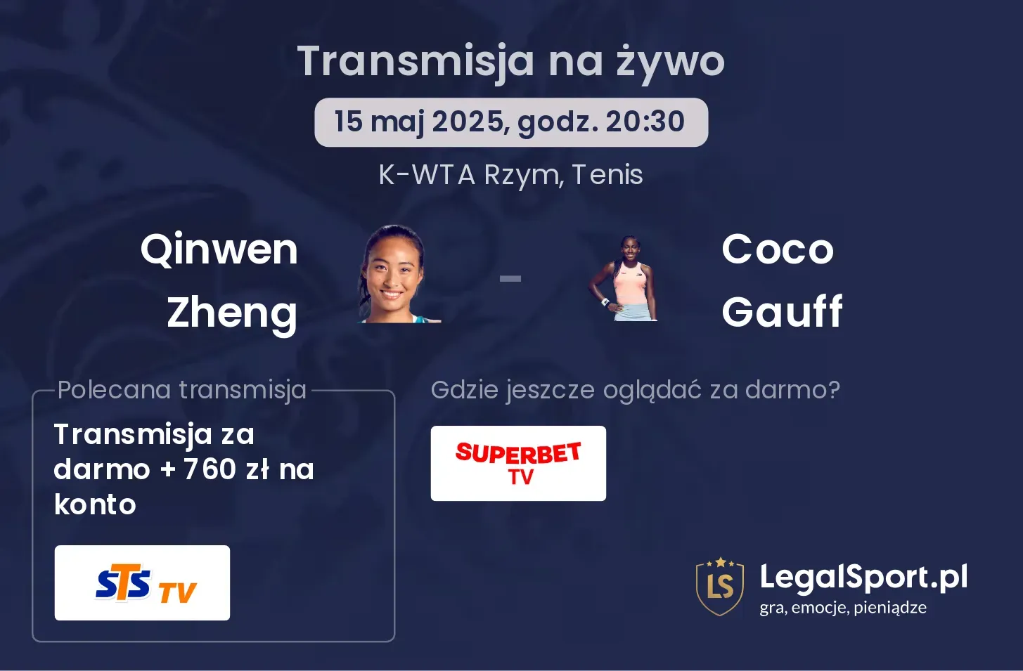 Qinwen Zheng - Coco Gauff gdzie oglądać transmisję?