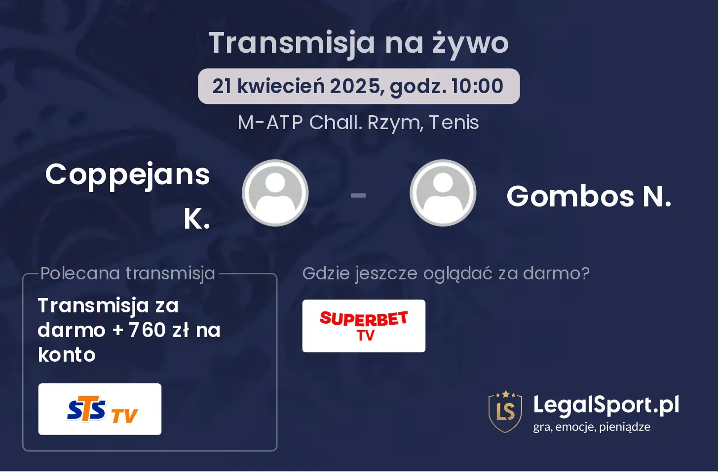 Coppejans K. - Gombos N. gdzie oglądać?