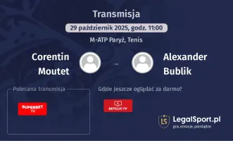 Corentin Moutet - Alexander Bublik gdzie oglądać?