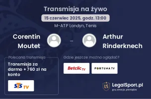 Corentin Moutet - Arthur Rinderknech gdzie oglądać?