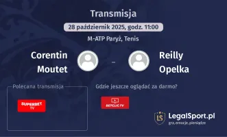 Corentin Moutet - Reilly Opelka gdzie oglądać?