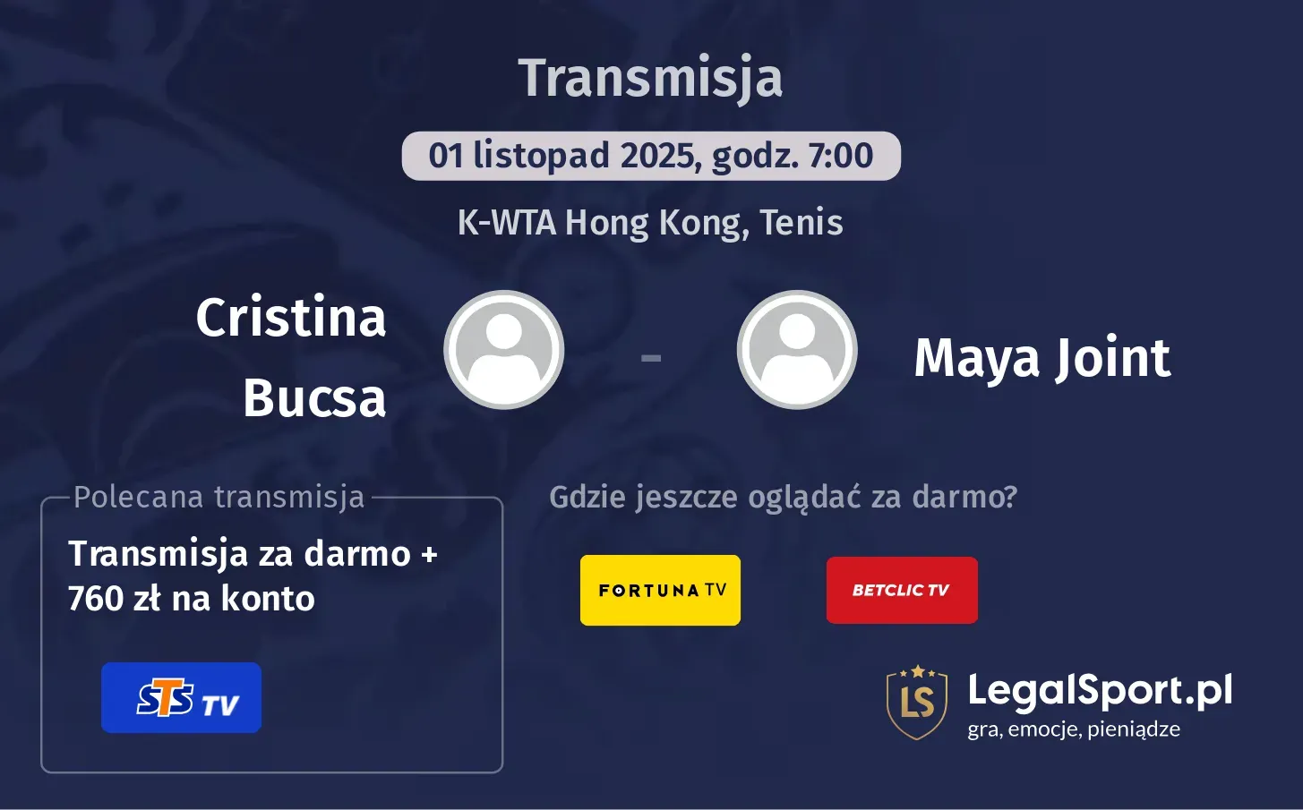 Cristina Bucsa - Maya Joint Transmisje