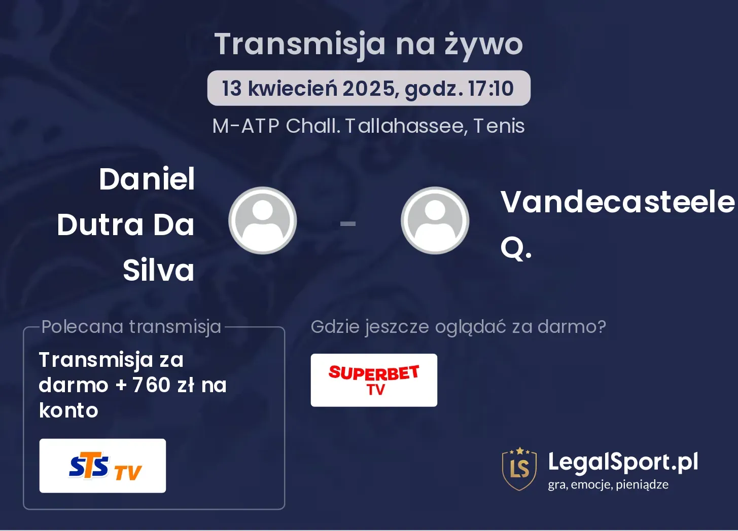 Daniel Dutra Da Silva - Vandecasteele Q. gdzie oglądać transmisję?