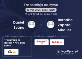 Daniel Evans - Bernabe Zapata Miralles gdzie oglądać?