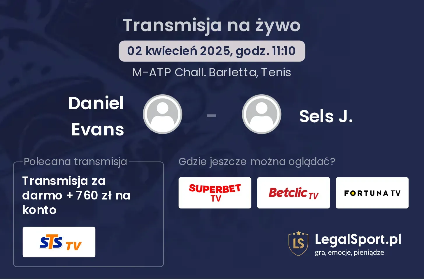 Daniel Evans - Sels J. gdzie oglądać?