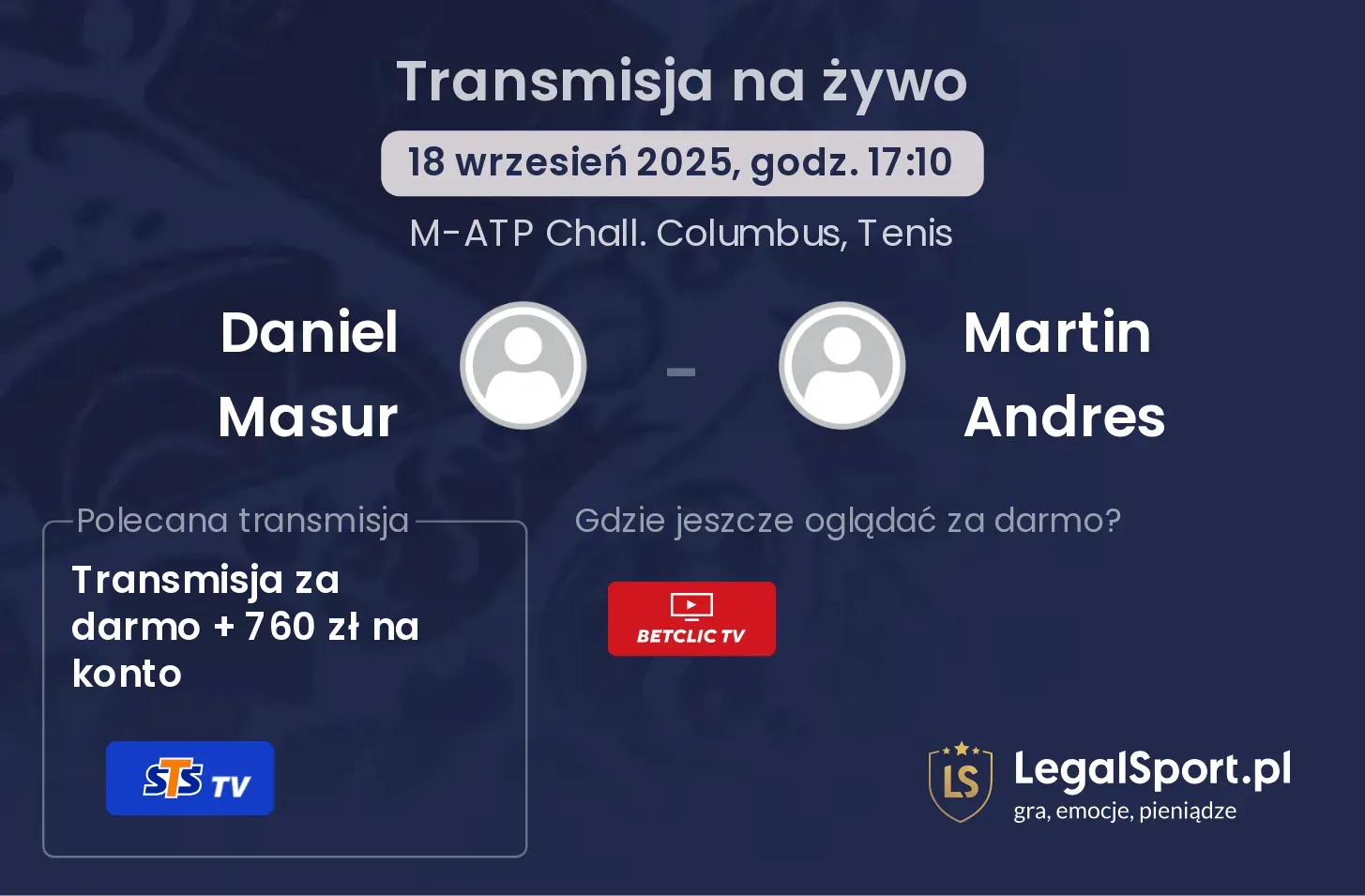 Daniel Masur - Martin Andres transmisja na żywo