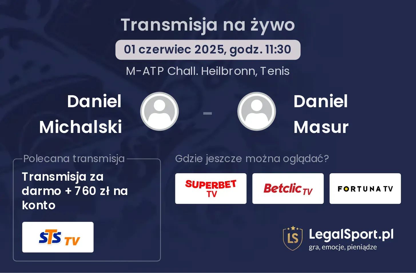 Daniel Michalski - Daniel Masur gdzie oglądać transmisję?