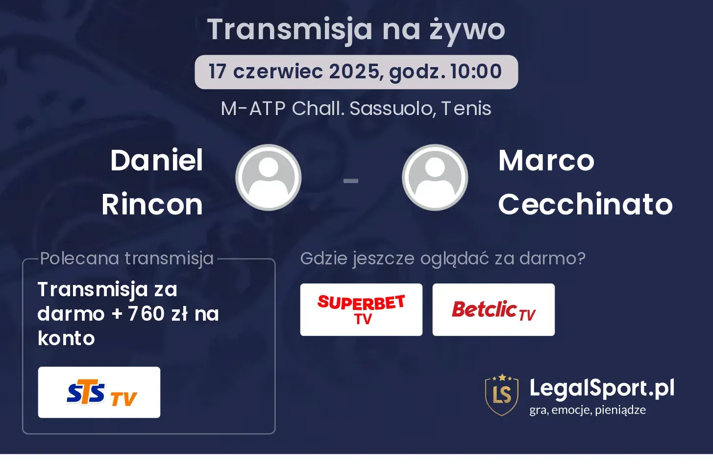Daniel Rincon - Marco Cecchinato transmisja na żywo