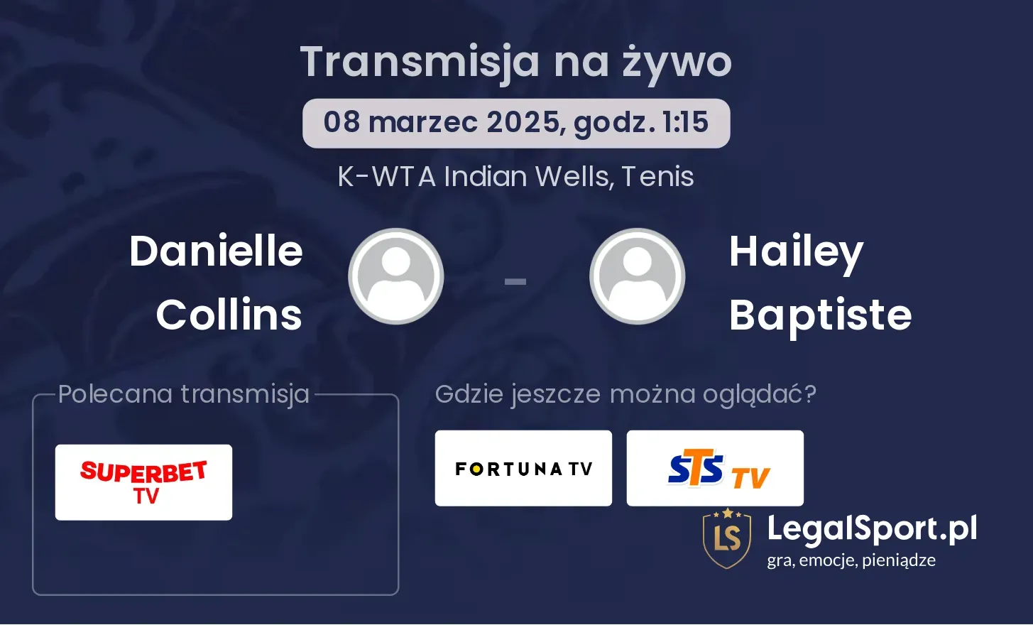 Danielle Collins - Hailey Baptiste gdzie oglądać?