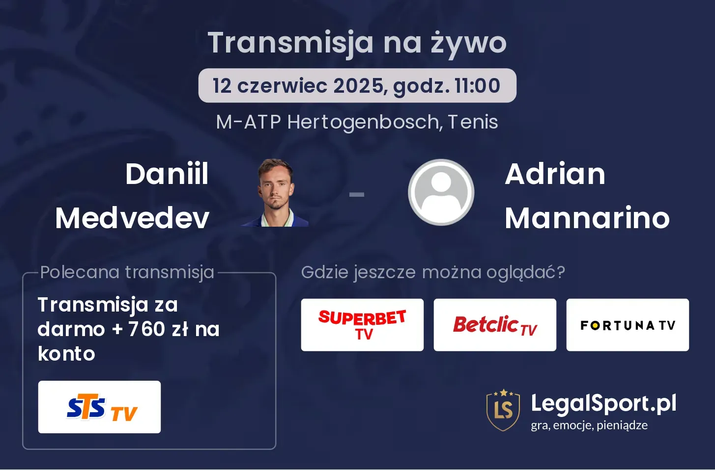 Daniil Medvedev - Adrian Mannarino gdzie oglądać transmisję?