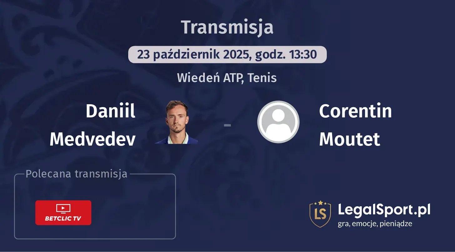 Daniil Medvedev - Corentin Moutet Transmisje