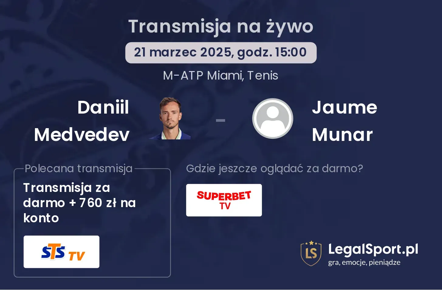Daniil Medvedev - Jaume Munar gdzie oglądać?