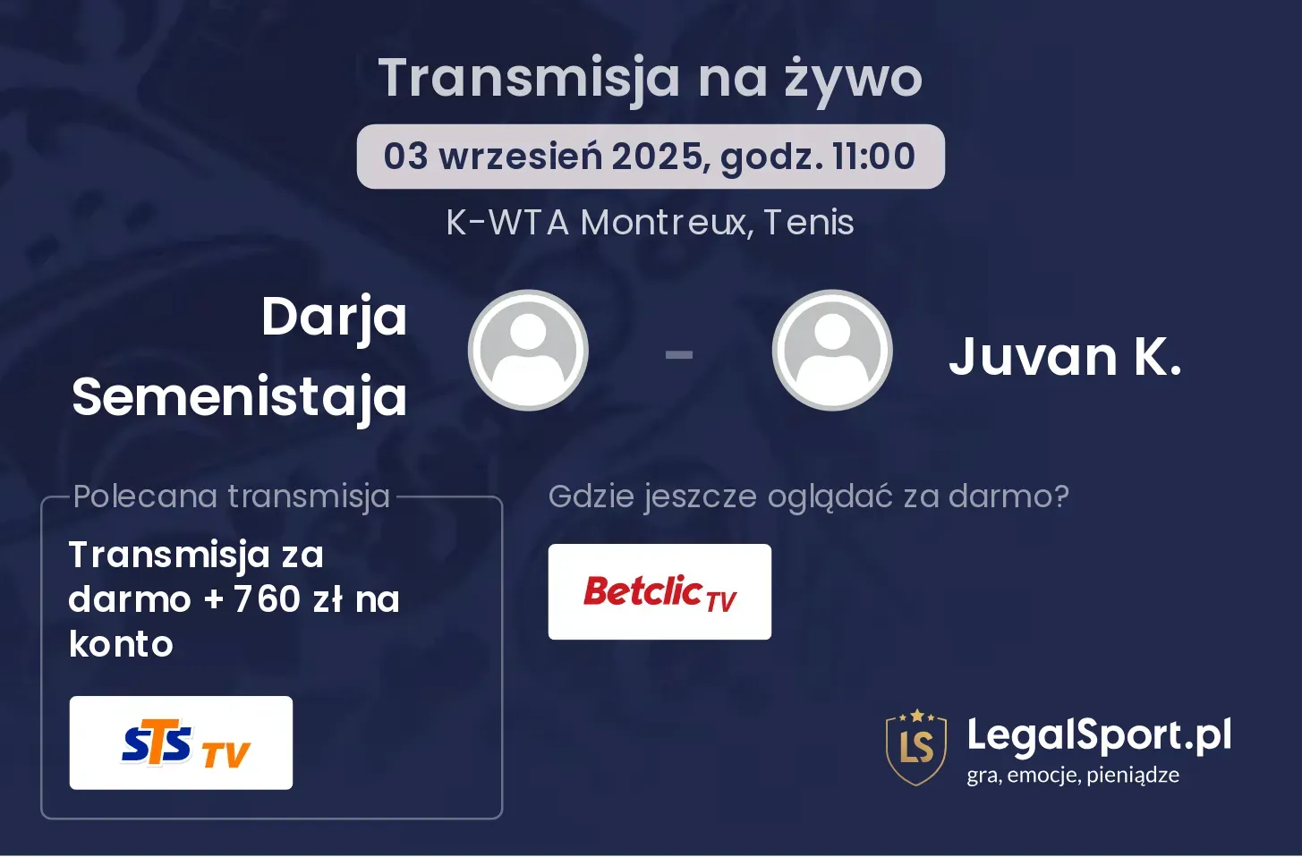 Darja Semenistaja - Juvan K. transmisja na żywo