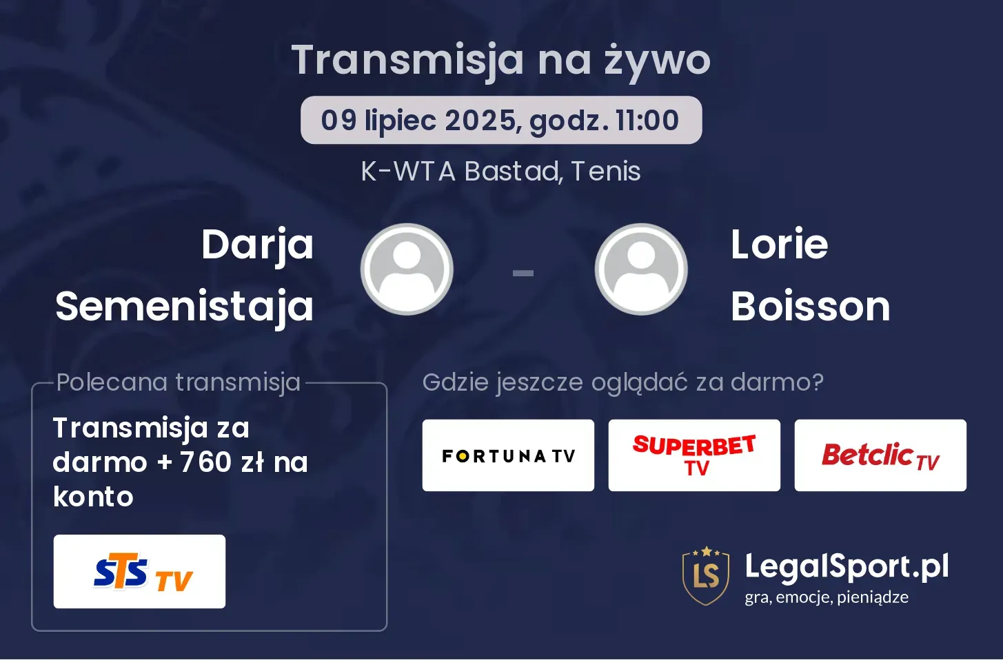 Darja Semenistaja - Lorie Boisson gdzie oglądać?
