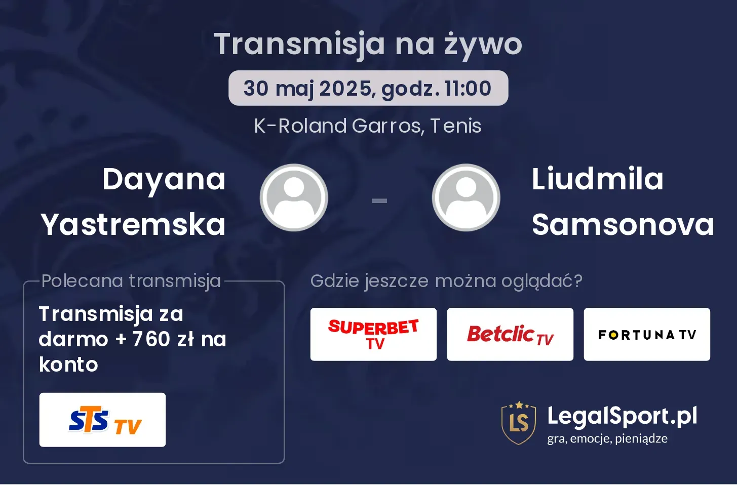 Dayana Yastremska - Liudmila Samsonova transmisja na żywo
