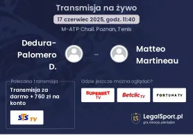 Dedura-Palomero D. - Matteo Martineau gdzie oglądać transmisję?