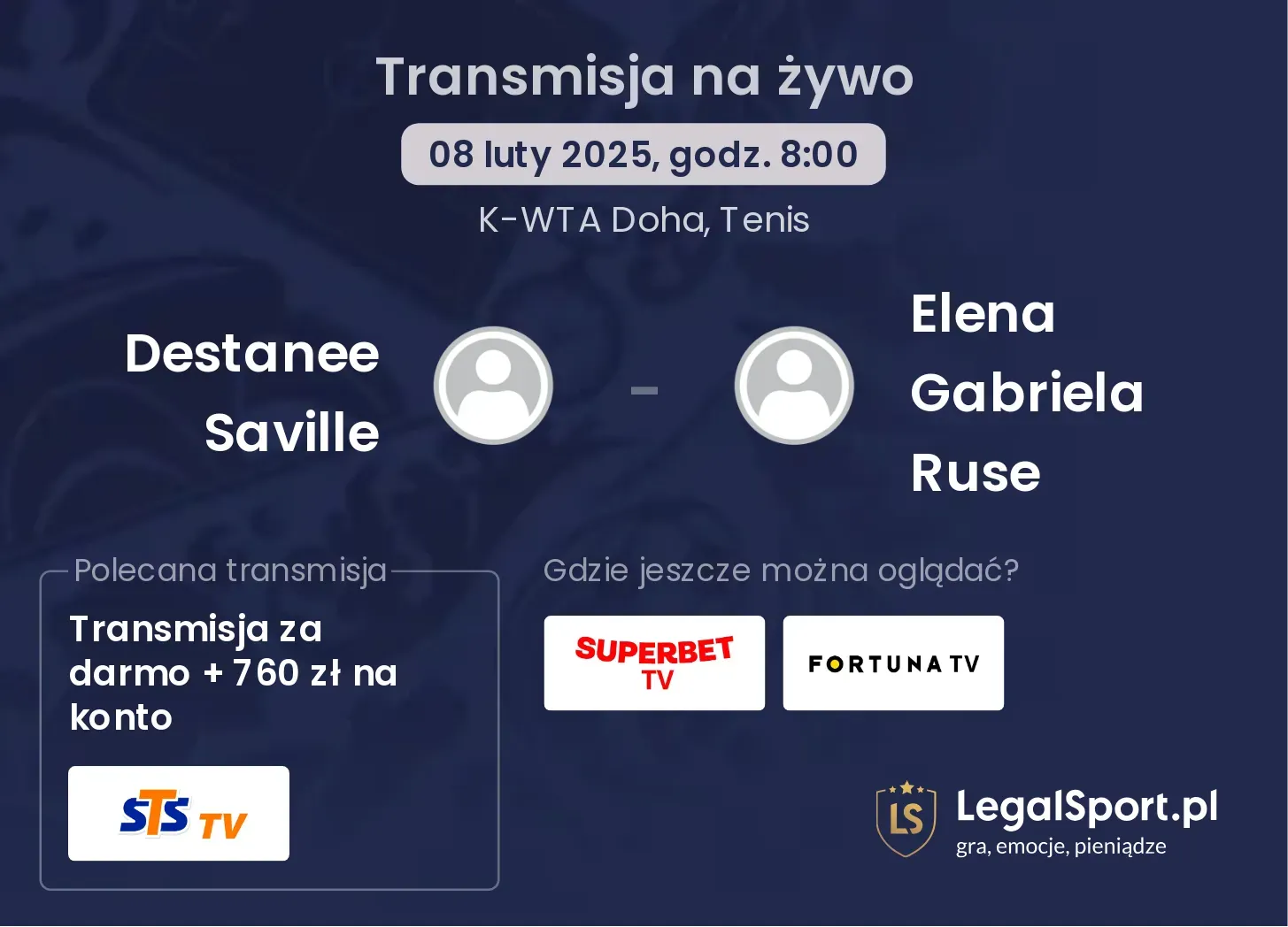 Destanee Saville - Elena Gabriela Ruse transmisja na żywo