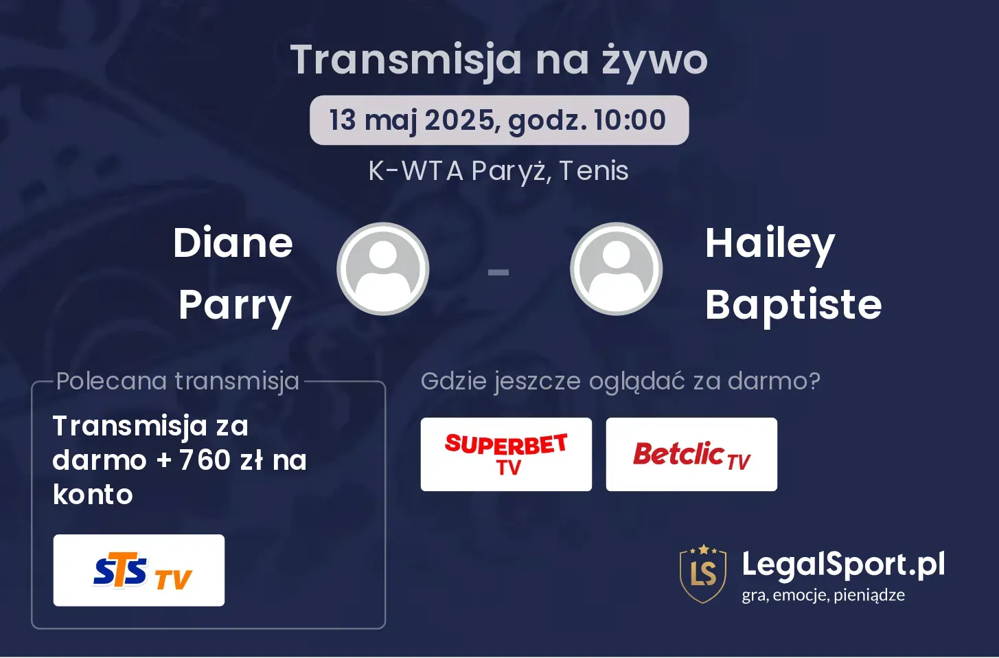 Diane Parry - Hailey Baptiste transmisja na żywo