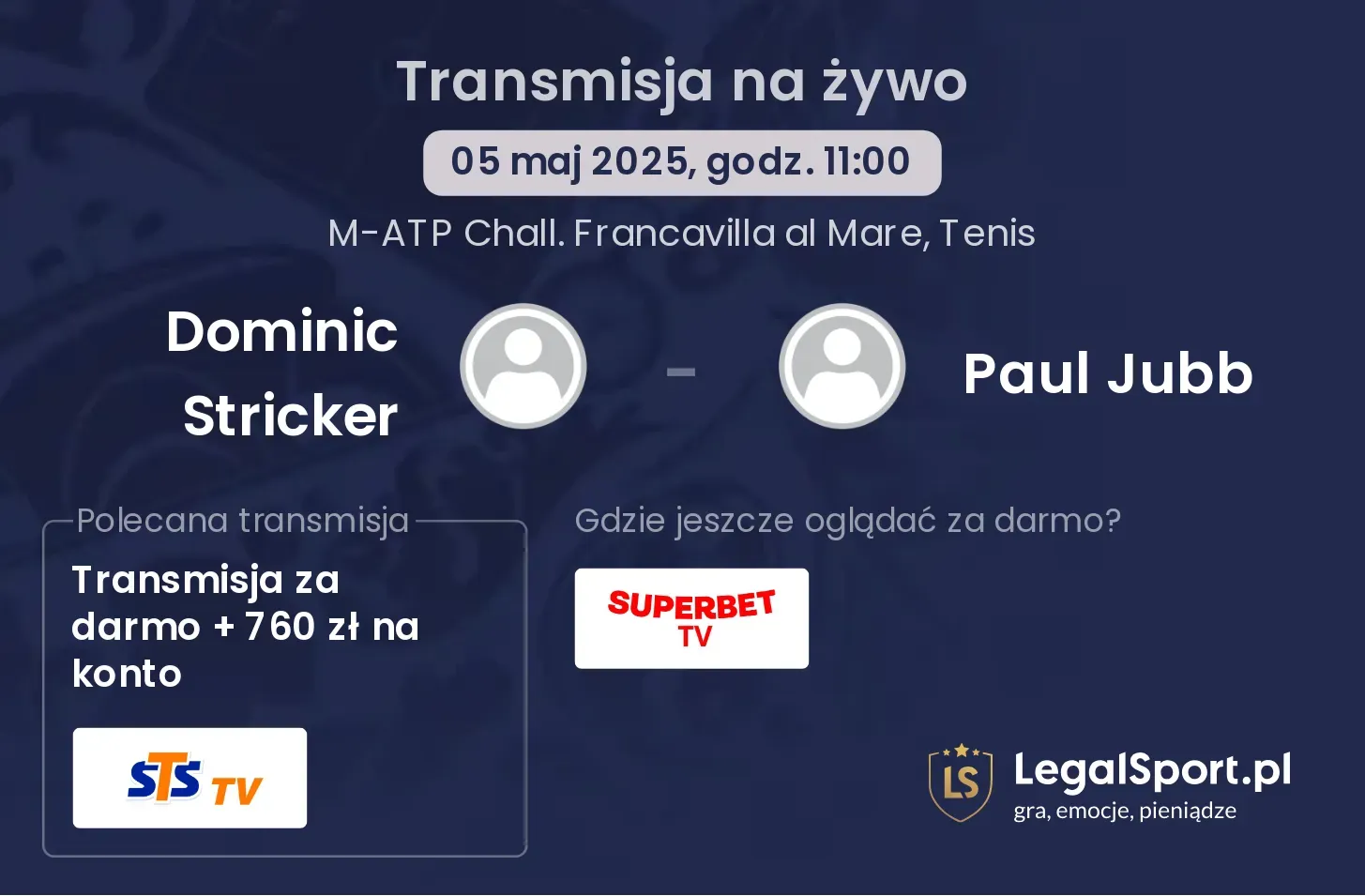 Dominic Stricker - Paul Jubb gdzie oglądać?