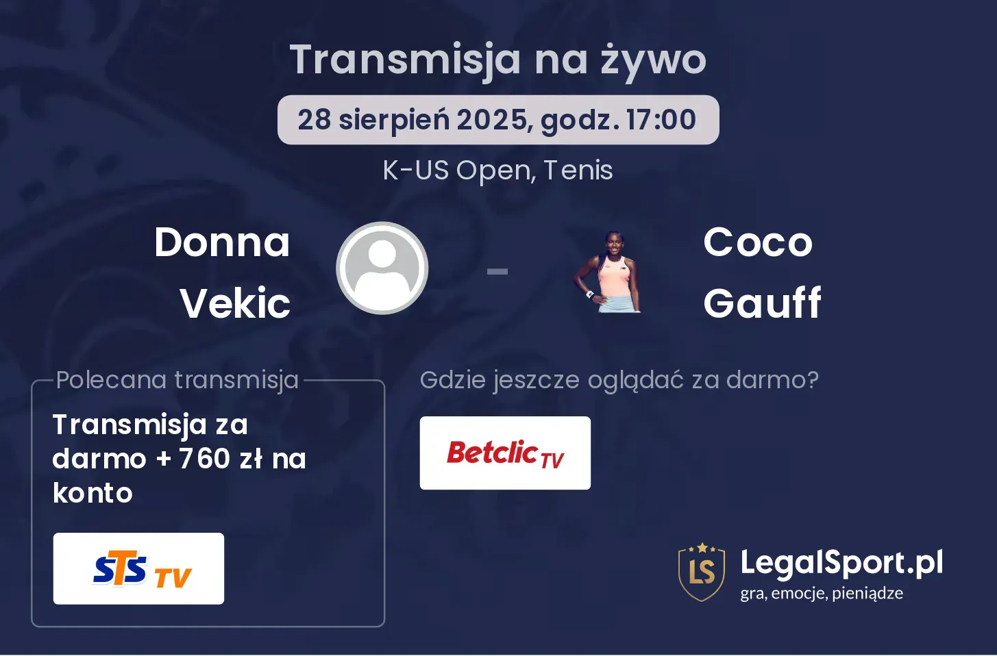 Donna Vekic - Coco Gauff gdzie oglądać?