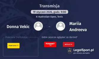 Donna Vekic - Mariia Andreeva gdzie oglądać? (19.01)
