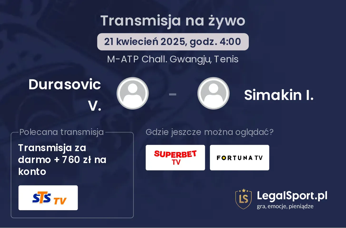 Durasovic V. - Simakin I. gdzie oglądać?