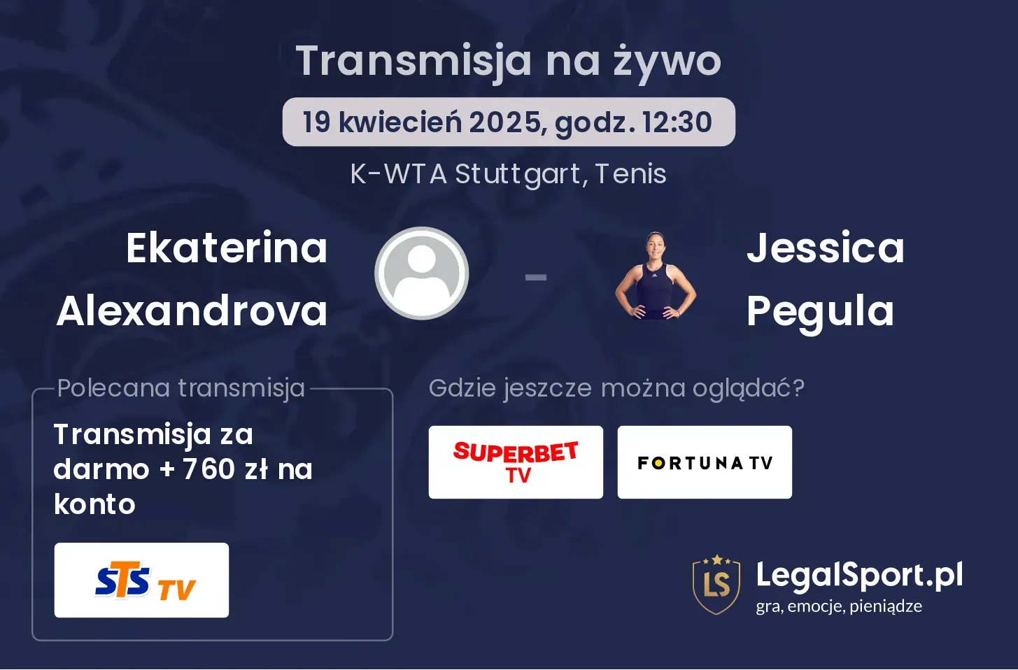 Ekaterina Alexandrova - Jessica Pegula gdzie oglądać?