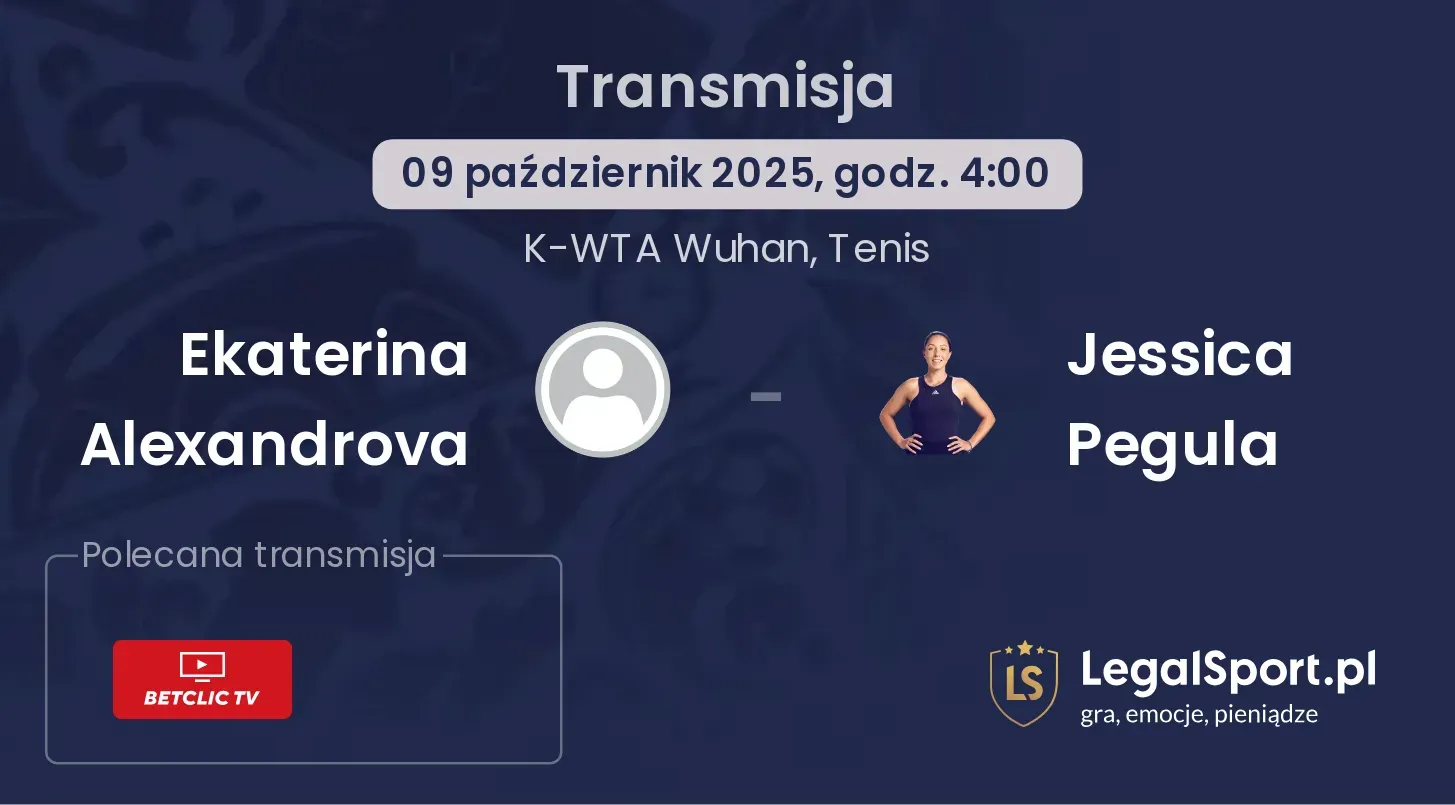 Ekaterina Alexandrova - Jessica Pegula gdzie oglądać?