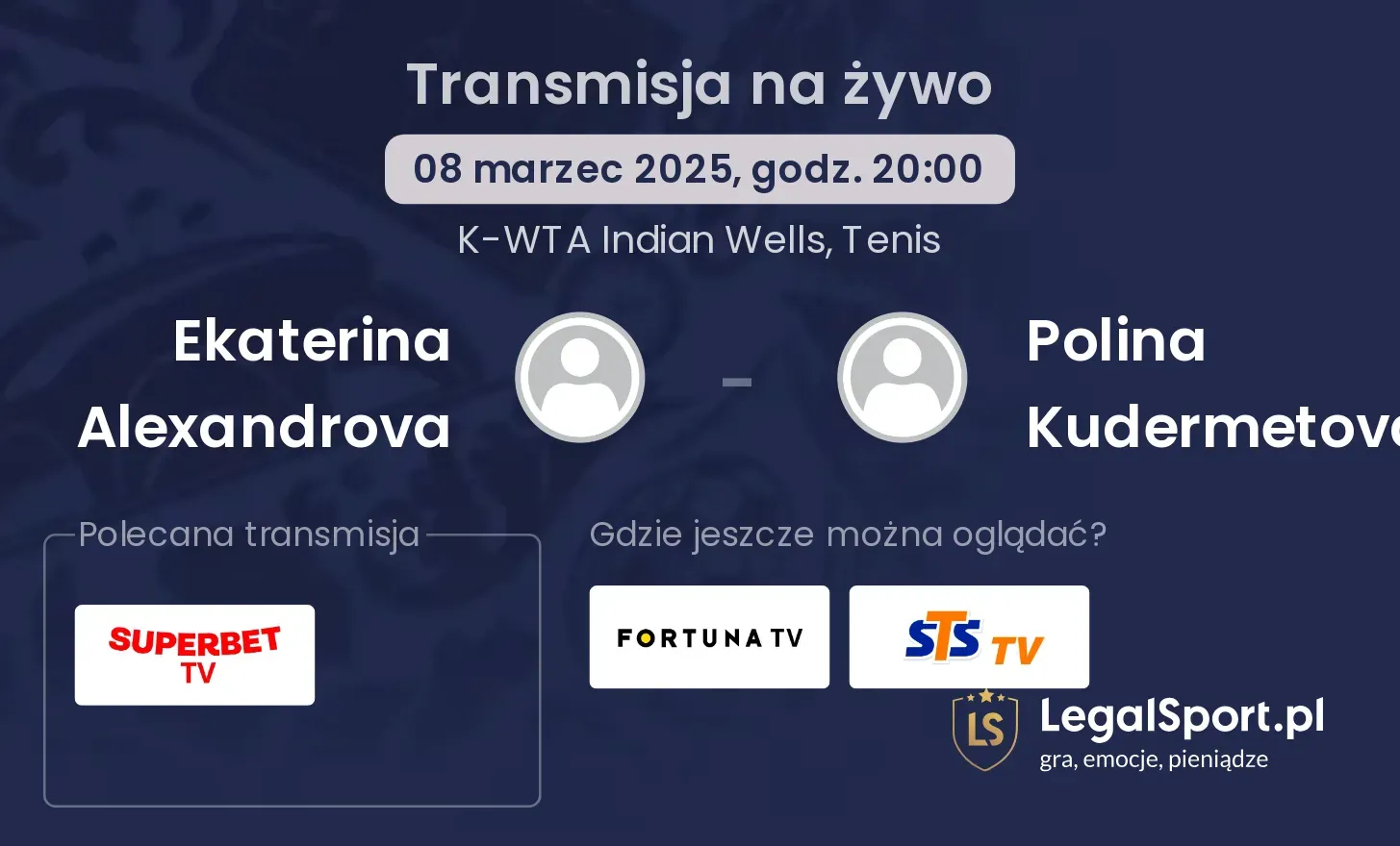 Ekaterina Alexandrova - Polina Kudermetova gdzie oglądać?