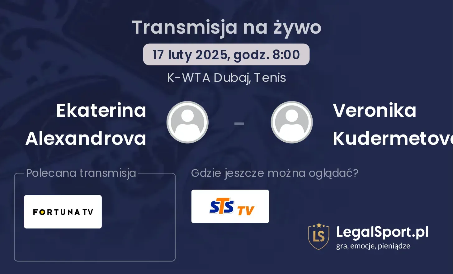 Ekaterina Alexandrova - Veronika Kudermetova gdzie oglądać?