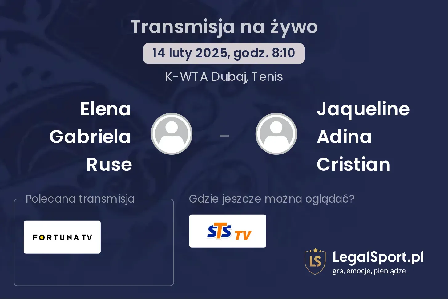Elena Gabriela Ruse - Jaqueline Adina Cristian gdzie oglądać?