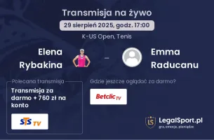 Elena Rybakina - Emma Raducanu gdzie oglądać?