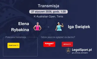 Elena Rybakina - Iga Świątek gdzie oglądać? (27.01)